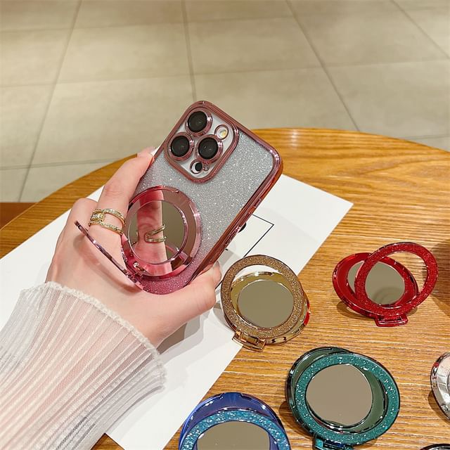Magnetic Phone Stand with Mirror Glitter