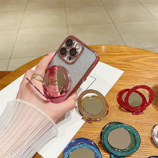 Magnetic Phone Stand with Mirror Glitter