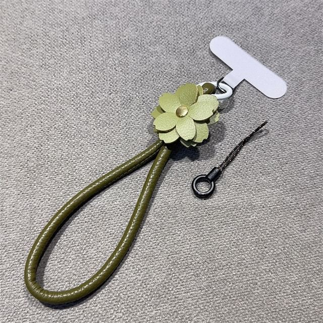 and Phone Leather with Strap Faux Pad Floral Lanyard