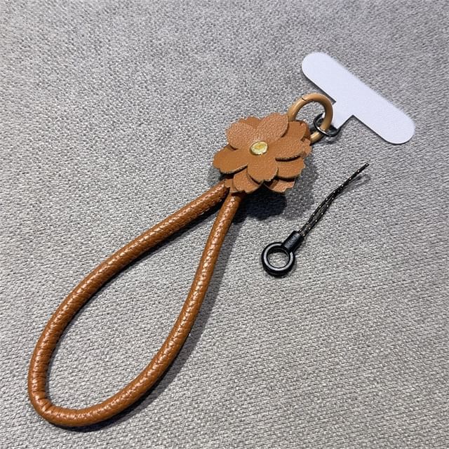 and Phone Leather with Strap Faux Pad Floral Lanyard