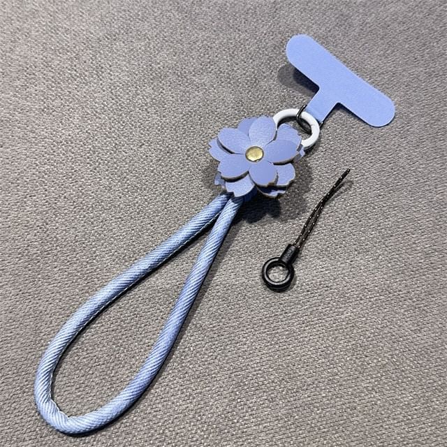 and Phone Leather with Strap Faux Pad Floral Lanyard