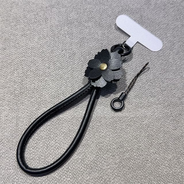 and Phone Leather with Strap Faux Pad Floral Lanyard