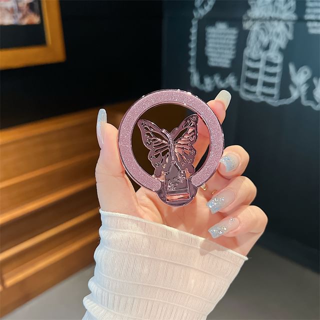 Glitter Butterfly Stand Magnetic Phone