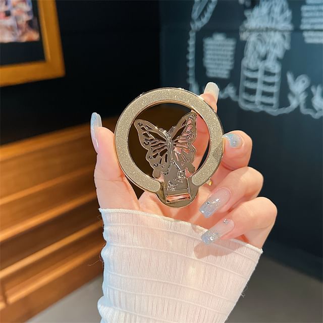 Glitter Butterfly Stand Magnetic Phone