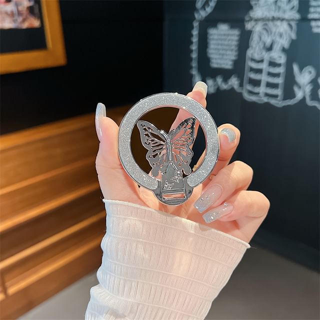 Glitter Butterfly Stand Magnetic Phone