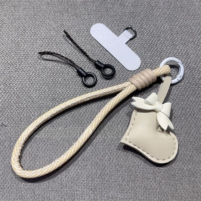 Bear Faux with Pad Strap Lanyard Phone and Leather