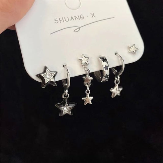 3 of Asymmetrical Earring Pairs: Set Star