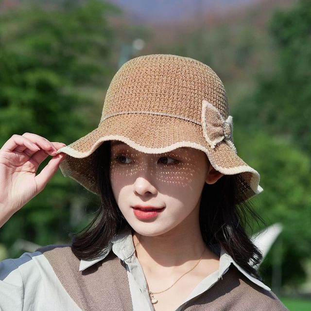 Bucket Bow Ruffle Hat