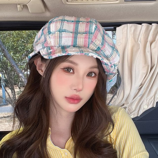 Plaid Newsboy Cap Star