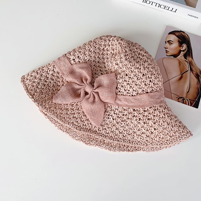 Straw Hat Bow Bucket