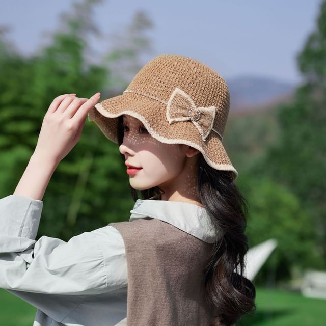 Bucket Bow Ruffle Hat