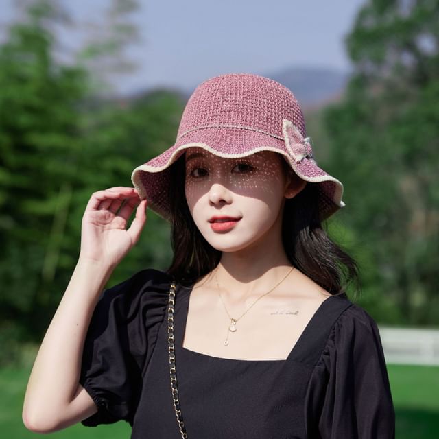 Bucket Bow Ruffle Hat