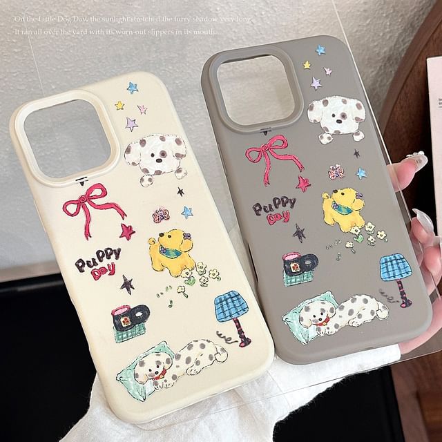 Cartoon Case Dog Print Phone