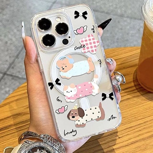 with (Compatible Magnetic Dog Case Phone Transparent MagSafe)