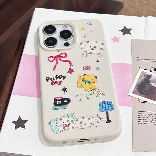 Cartoon Case Dog Print Phone