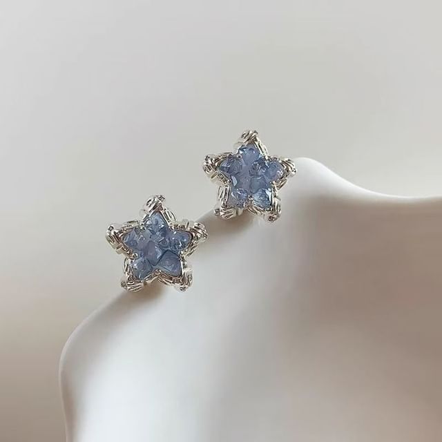 Alloy Crystal Stud Faux Star Earring