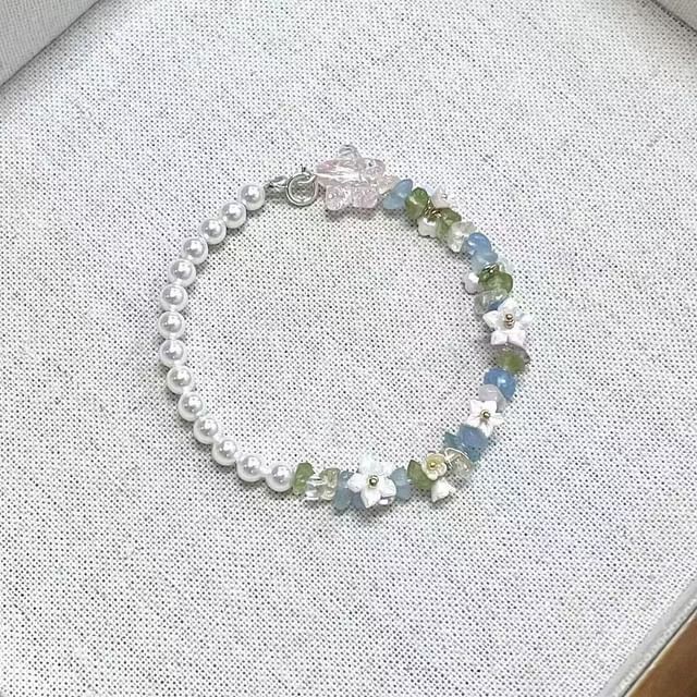 Star Faux Bracelet Floral Pearl