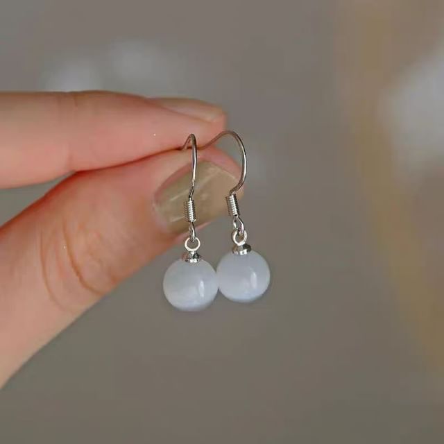 Cat Alloy Eye Earring Bead Faux Dangle Stone