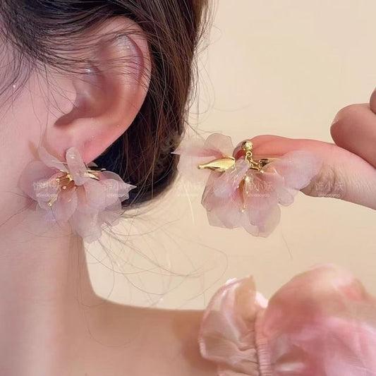 Petal Organza Drop Earring Alloy