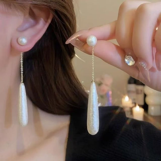 Dangle Earring Faux Pearl Alloy Droplet