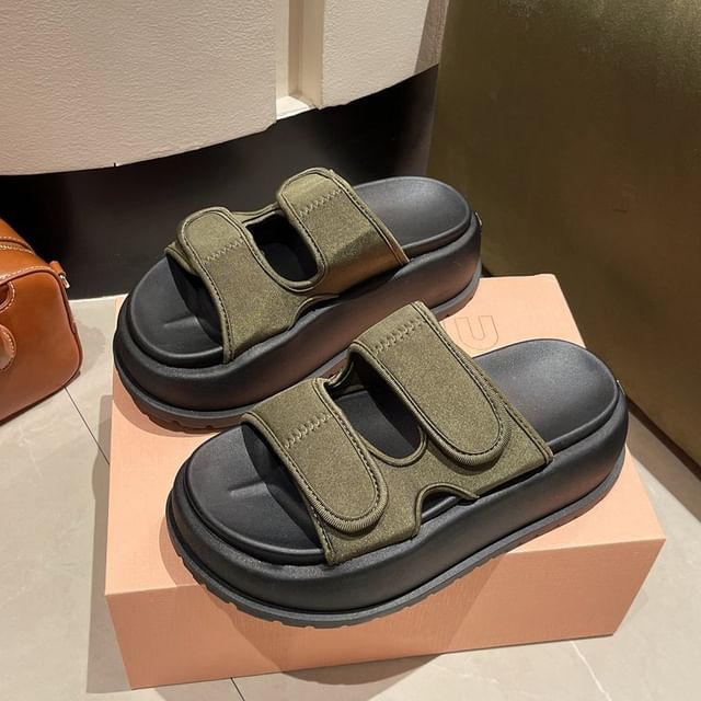 Platform Strap Adhesive Sandals