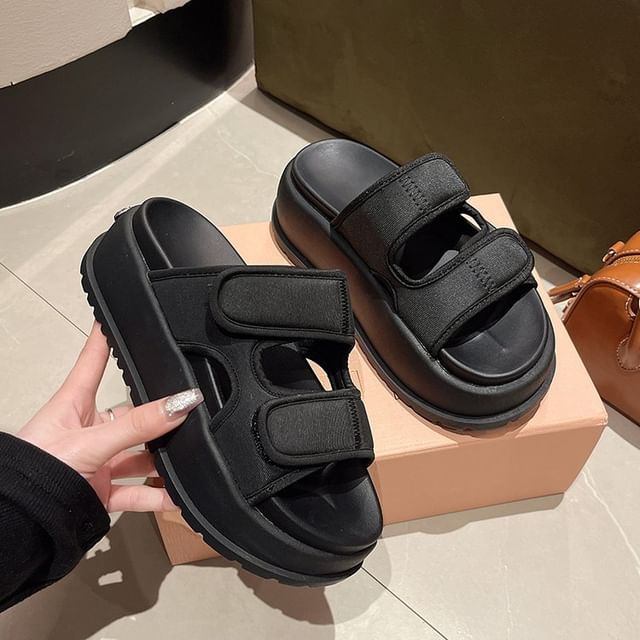 Platform Strap Adhesive Sandals