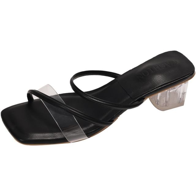 Sandals Low PVC Toe Heel Slide Square