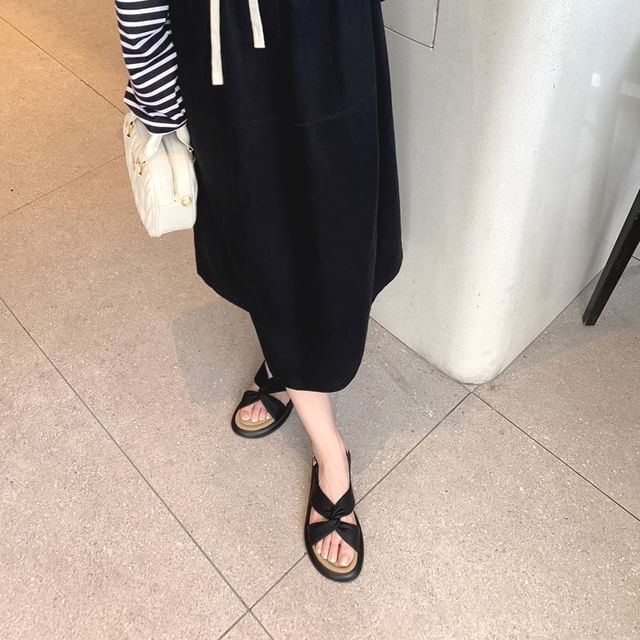 Platform Sandals Knot Slingback