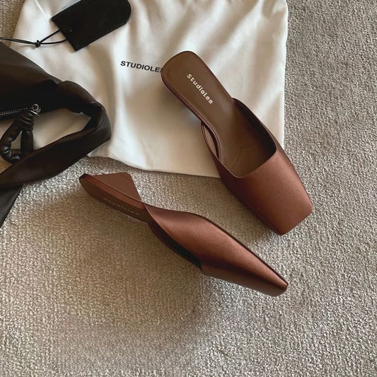Square Heel Low Mules Toe
