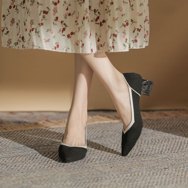 Pumps Chunky Pointed Heel