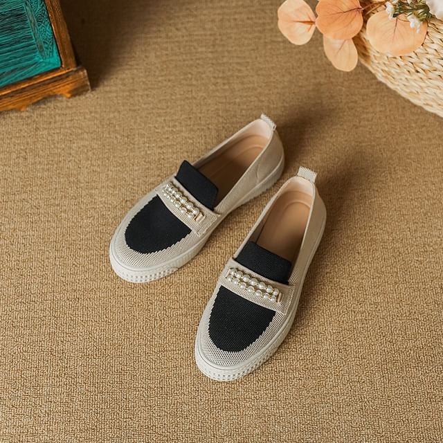 Pearl Faux Slip-Ons Platform