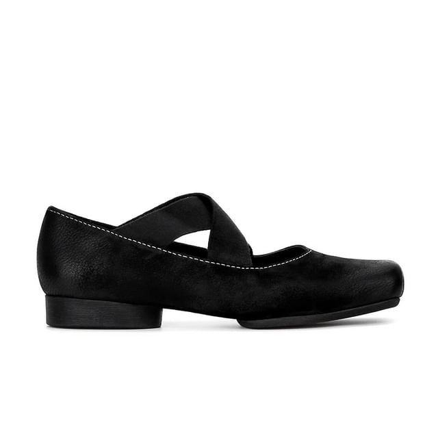 Strap Pumps Jane Heel Square Mary Toe Chunky Cross