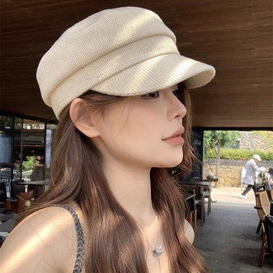 Cap Newsboy Knit Plain