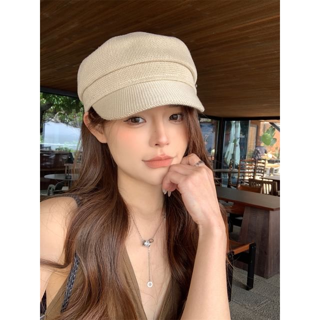 Cap Newsboy Knit Plain