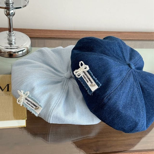 Beret Lettering Denim