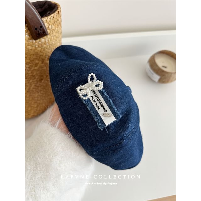 Beret Lettering Denim