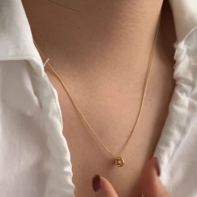 Pendant Silver Bead Necklace Sterling