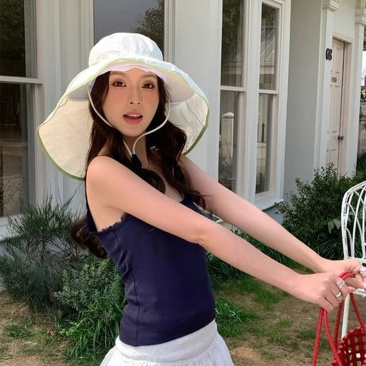 Bucket Trim Contrast Plain Hat Hiking