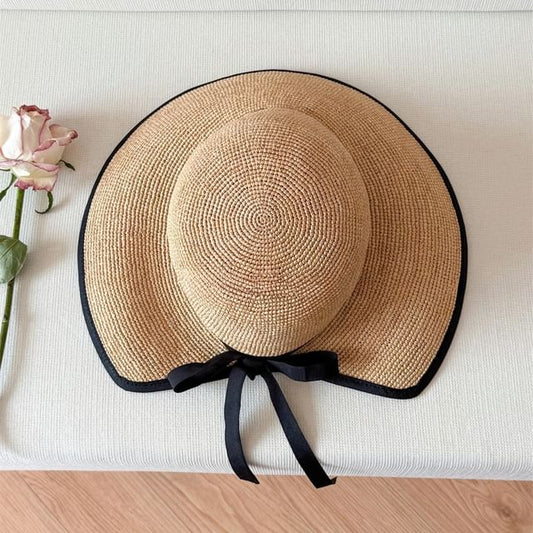 Two Tone Cloche Straw Hat