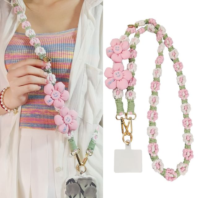 with Lanyard Pad Phone Flower
