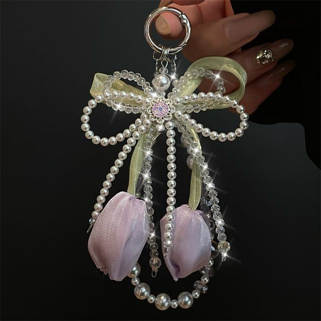 Faux with Pad Lanyard Pearl Phone