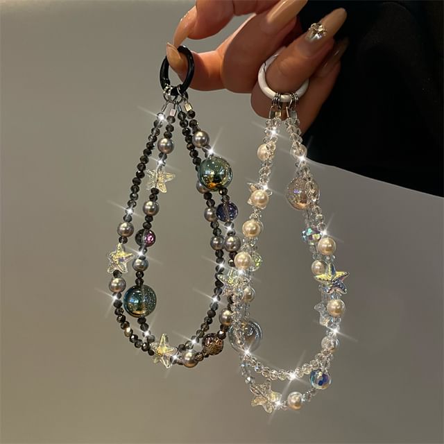 Phone Faux Star Pearl Lanyard