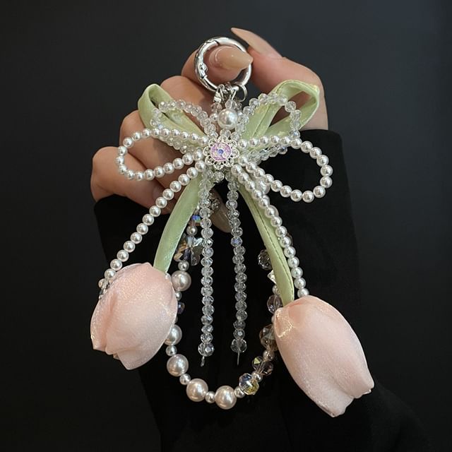 Faux with Pad Lanyard Pearl Phone