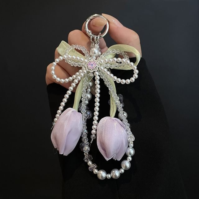 Faux with Pad Lanyard Pearl Phone