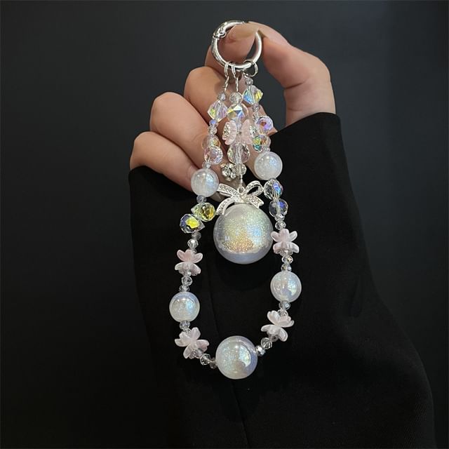with Lanyard Pearl Faux Phone Pad