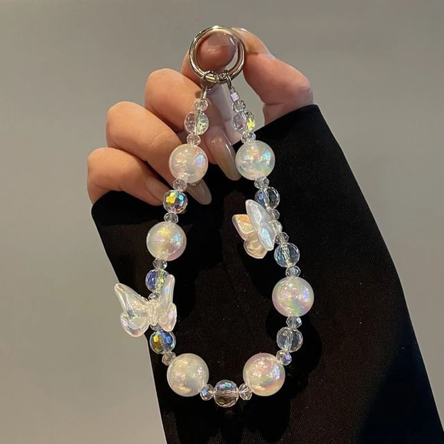 Butterfly Phone Lanyard Beaded