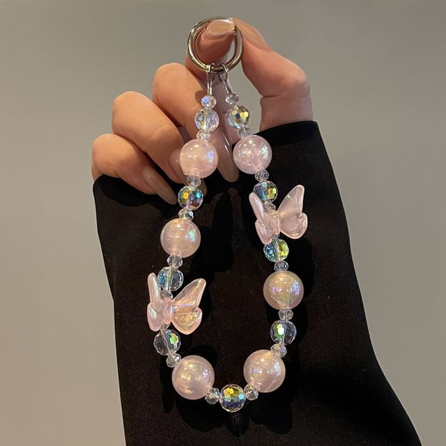 Butterfly Phone Lanyard Beaded