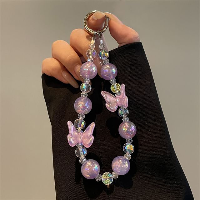 Butterfly Phone Lanyard Beaded