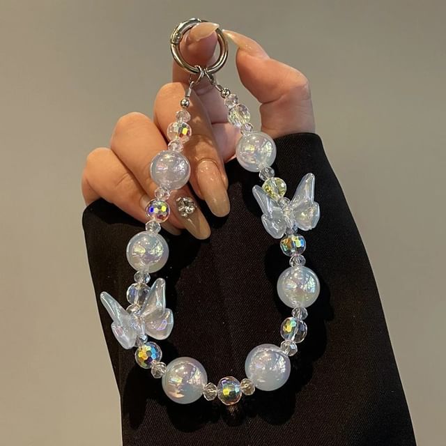 Butterfly Phone Lanyard Beaded