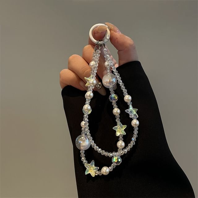 Phone Faux Star Pearl Lanyard
